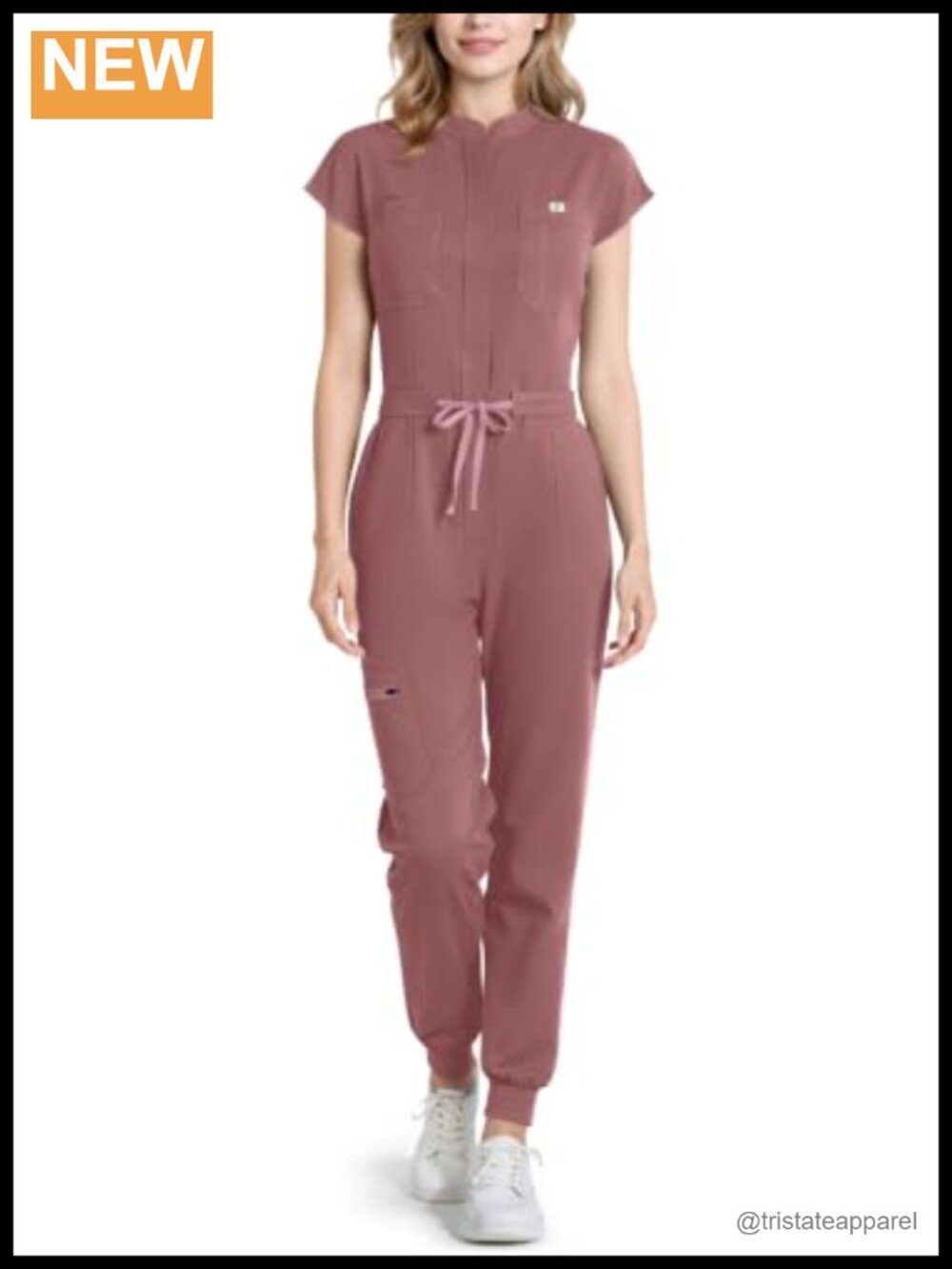 Scrub Jumpsuit Women Stand-Up Collar One Piece Sleeveless Medical